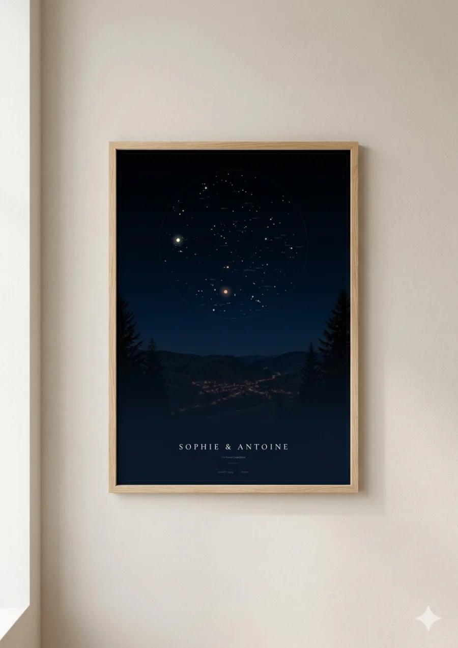 Poster personnalise carte du ciel — Profil Balance : la quete de l'harmonie du zodiaque
